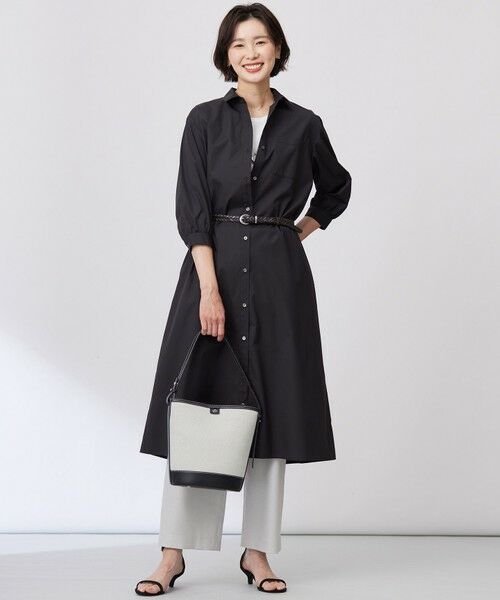 L size ONWARD(大きいサイズ) / エルサイズオンワード ミニ丈・ひざ丈ワンピース | 【洗える・接触冷感・UVケア】エステネージュ シャツ ワンピース | 詳細2