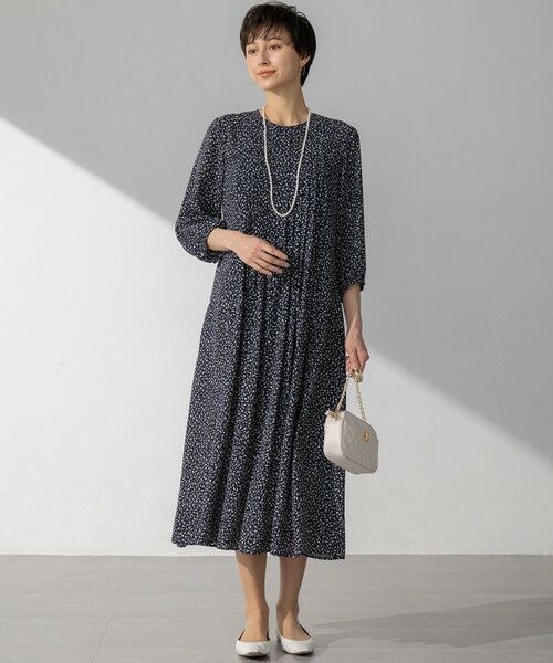 L size ONWARD(大きいサイズ) / エルサイズオンワード ロング・マキシ丈ワンピース | 【接触冷感/吸水速乾/洗える】ペインティングプリント ワンピース | 詳細4