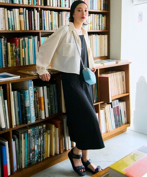 L size ONWARD(大きいサイズ) / エルサイズオンワード ロング・マキシ丈ワンピース | 【洗える】リネンレーヨンストレッチ  Iライン キャミソール ワンピース | 詳細1