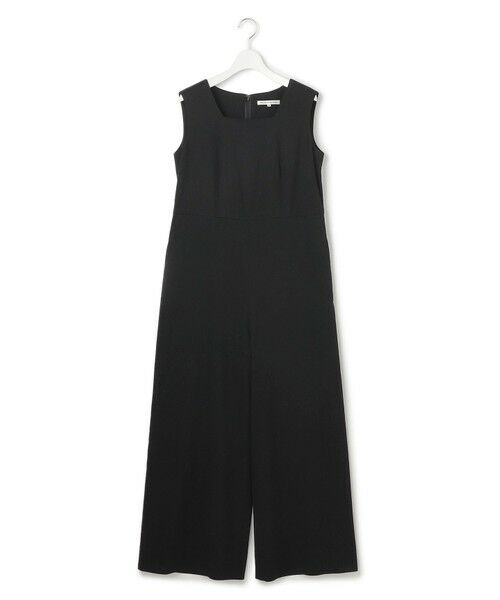 L size ONWARD(大きいサイズ) / エルサイズオンワード サロペット・オールインワン | 【洗える】リネンレーヨンストレッチ スクエアネック オールインワン | 詳細7