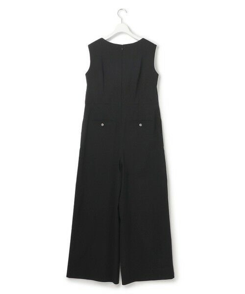 L size ONWARD(大きいサイズ) / エルサイズオンワード サロペット・オールインワン | 【洗える】リネンレーヨンストレッチ スクエアネック オールインワン | 詳細8