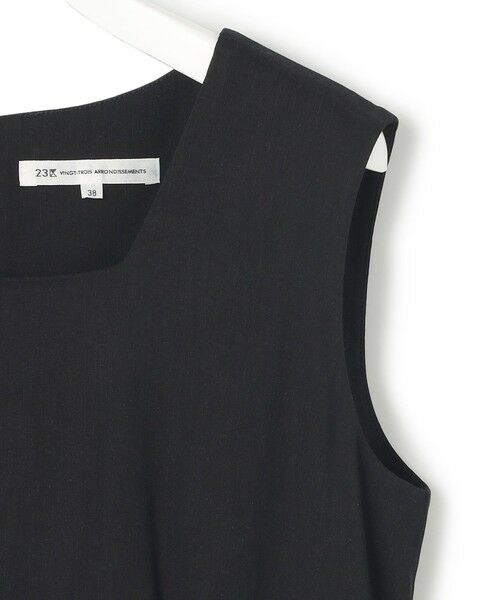 L size ONWARD(大きいサイズ) / エルサイズオンワード サロペット・オールインワン | 【洗える】リネンレーヨンストレッチ スクエアネック オールインワン | 詳細11