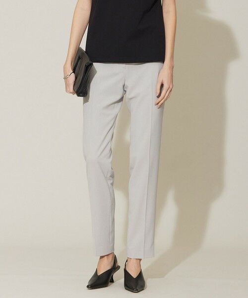 L size ONWARD(大きいサイズ) / エルサイズオンワード その他パンツ | 【接触冷感・防シワ・速乾・洗える】レーヨンライクトロ スティックパンツ(ライトグレー系)