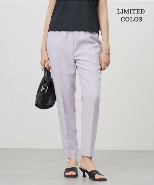 L size ONWARD(大きいサイズ)/エルサイズオンワード 【新色追加・WEB限定カラーあり・接触冷感・UVケア・速乾・防シワ・洗える】 FluidBackSatin ドロストパンツ パールグレー系［WEB限定］ 46