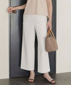 L size ONWARD(大きいサイズ) / エルサイズオンワード その他パンツ | 【洗える・接触冷感・UVケア・吸水速乾・防透け】麻シェルドライ ワイドストレート マリン パンツ