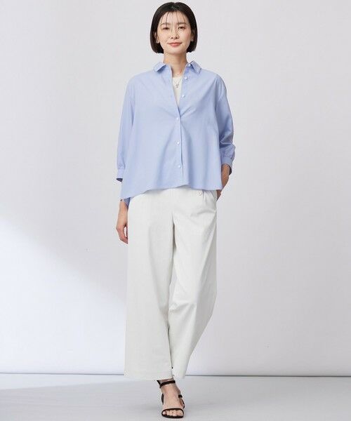 L size ONWARD(大きいサイズ) / エルサイズオンワード その他パンツ | 【洗える・接触冷感・UVケア・吸水速乾・防透け】麻シェルドライ ワイドストレート マリン パンツ | 詳細12