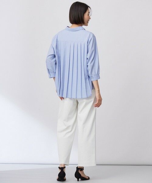 L size ONWARD(大きいサイズ) / エルサイズオンワード その他パンツ | 【洗える・接触冷感・UVケア・吸水速乾・防透け】麻シェルドライ ワイドストレート マリン パンツ | 詳細14