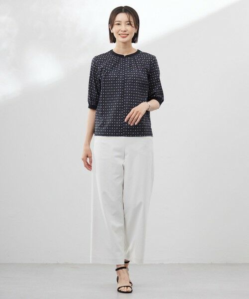 L size ONWARD(大きいサイズ) / エルサイズオンワード その他パンツ | 【洗える・接触冷感・UVケア・吸水速乾・防透け】麻シェルドライ ワイドストレート マリン パンツ | 詳細17