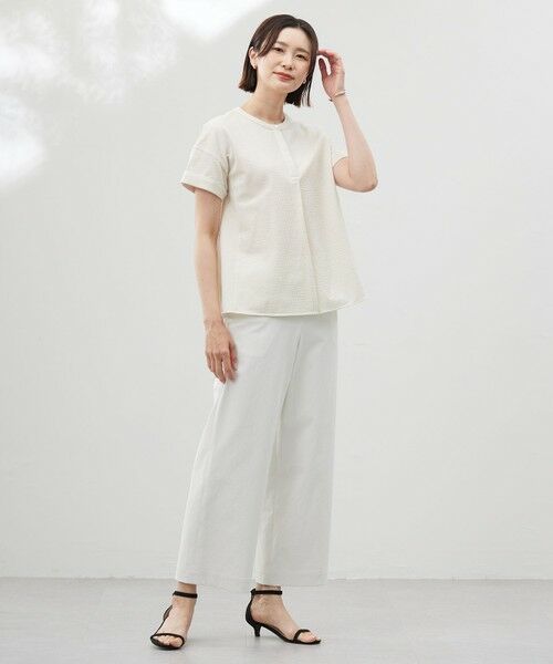 L size ONWARD(大きいサイズ) / エルサイズオンワード その他パンツ | 【洗える・接触冷感・UVケア・吸水速乾・防透け】麻シェルドライ ワイドストレート マリン パンツ | 詳細19