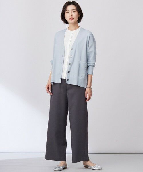 L size ONWARD(大きいサイズ) / エルサイズオンワード その他パンツ | 【洗える】エアロツイルストライプ イージーパンツ | 詳細2