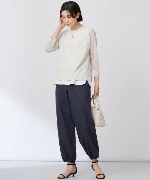 L size ONWARD(大きいサイズ) / エルサイズオンワード その他パンツ | 【洗える】フィブリルツイル ベイカーパンツ | 詳細23