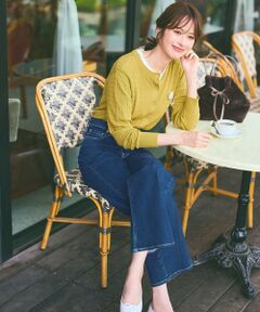 L size ONWARD(大きいサイズ) / エルサイズオンワード デニムパンツ | 【美Denimシリーズ】セミカーブワイド デニム