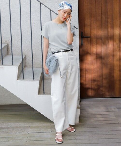 L size ONWARD(大きいサイズ) / エルサイズオンワード デニムパンツ | 【美Denimシリーズ】セミカーブワイド デニム | 詳細8