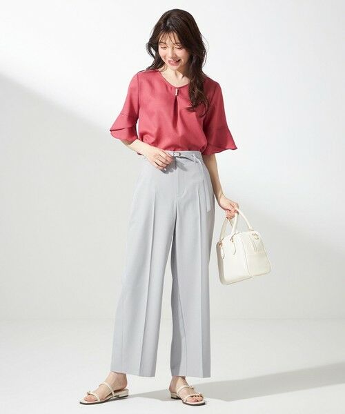 L size ONWARD(大きいサイズ) / エルサイズオンワード その他パンツ | 【UVカット・接触冷感・吸水速乾】スマートビューティストレッチ  ワイドパンツ | 詳細20