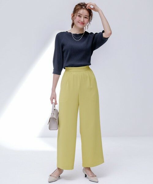 L size ONWARD(大きいサイズ) / エルサイズオンワード その他パンツ | 【撥水・接触冷感・UVカット】コンフォートイージー ワイドパンツ | 詳細11