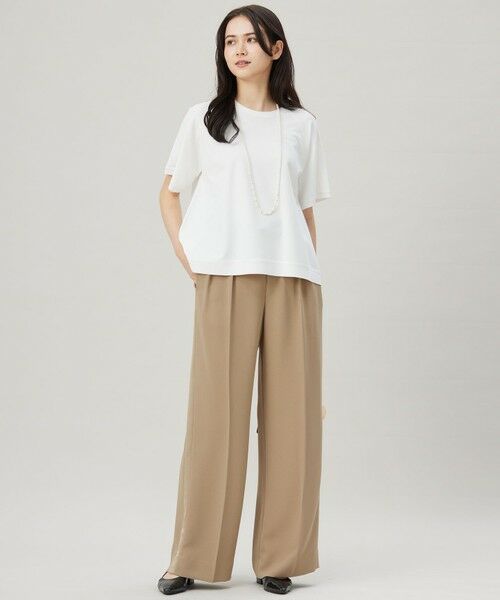 L size ONWARD(大きいサイズ) / エルサイズオンワード その他パンツ | 【SHIHOさんコラボ・洗える】バックサテンジョーゼットワイド パンツ | 詳細5