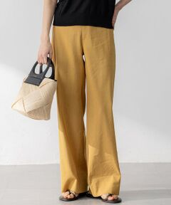 L size ONWARD(大きいサイズ) / エルサイズオンワード その他パンツ | 【Oggi5月号掲載/洗える】リネンレーヨンストレッチ ワイド パンツ