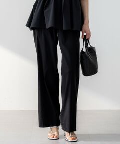 L size ONWARD(大きいサイズ) / エルサイズオンワード その他パンツ | 【洗える】リネンレーヨンストレッチ ドロスト ワイド パンツ