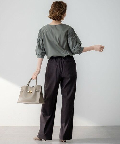 L size ONWARD(大きいサイズ) / エルサイズオンワード その他パンツ | 【洗える】リネンレーヨンストレッチ ドロスト ワイド パンツ | 詳細29