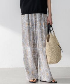 L size ONWARD(大きいサイズ) / エルサイズオンワード その他パンツ | 【洗える】Rattiドローイングペイズリープリント ワイド パンツ