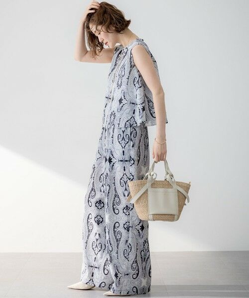 L size ONWARD(大きいサイズ) / エルサイズオンワード その他パンツ | 【洗える】Rattiドローイングペイズリープリント ワイド パンツ | 詳細4