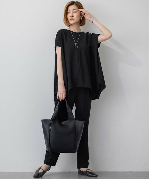 L size ONWARD(大きいサイズ) / エルサイズオンワード その他パンツ | 【Oggi7月号掲載/吸水速乾/接触冷感/UVカット】ストレッチジョーゼット テーパード パンツ | 詳細4