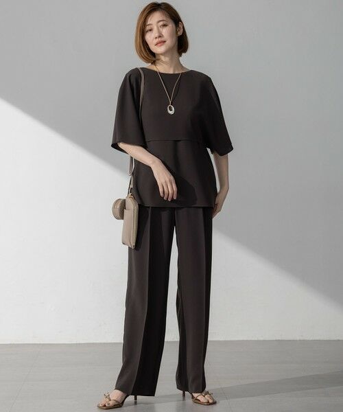 L size ONWARD(大きいサイズ) / エルサイズオンワード その他パンツ | 【接触冷感/UVカット/吸水速乾】ストレッチジョーゼット ワイド パンツ | 詳細25