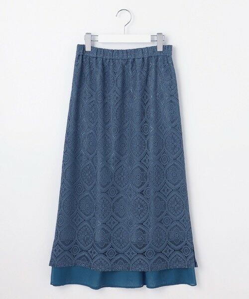 L size ONWARD(大きいサイズ) / エルサイズオンワード ミニ・ひざ丈スカート | 【洗える】ジャカードレース ナロースカート | 詳細3