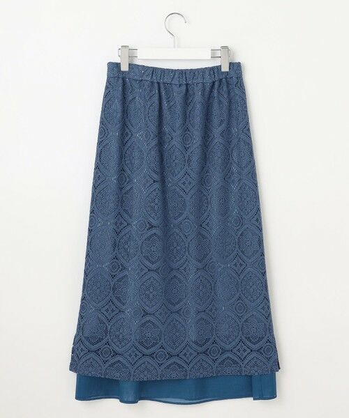 L size ONWARD(大きいサイズ) / エルサイズオンワード ミニ・ひざ丈スカート | 【洗える】ジャカードレース ナロースカート | 詳細4