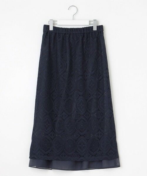 L size ONWARD(大きいサイズ) / エルサイズオンワード ミニ・ひざ丈スカート | 【洗える】ジャカードレース ナロースカート | 詳細12