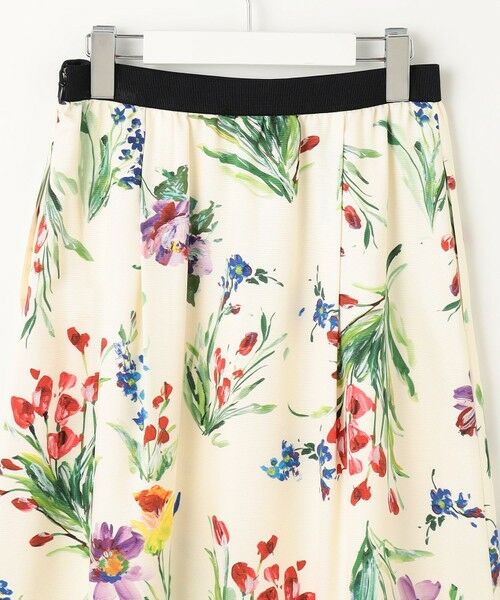 L size ONWARD(大きいサイズ) / エルサイズオンワード ミニ・ひざ丈スカート | 【洗える】ペイントタッチフラワープリント スカート | 詳細8