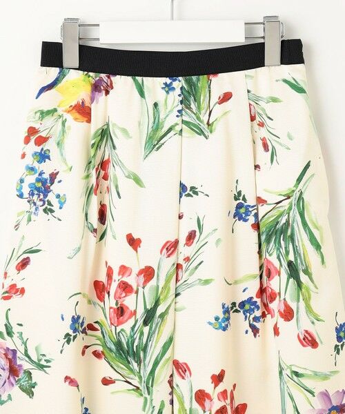 L size ONWARD(大きいサイズ) / エルサイズオンワード ミニ・ひざ丈スカート | 【洗える】ペイントタッチフラワープリント スカート | 詳細4