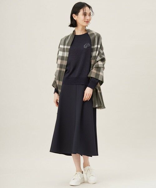 L size ONWARD(大きいサイズ) / エルサイズオンワード ミニ・ひざ丈スカート | 【セットアップ対応・洗える】ブークレダンボールフレア スカート | 詳細6