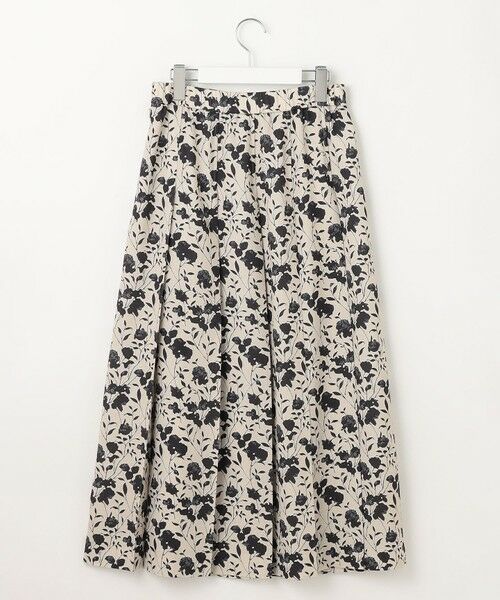L size ONWARD(大きいサイズ) / エルサイズオンワード ミニ・ひざ丈スカート | 【洗える】リネンライクフラワープリント スカート | 詳細9