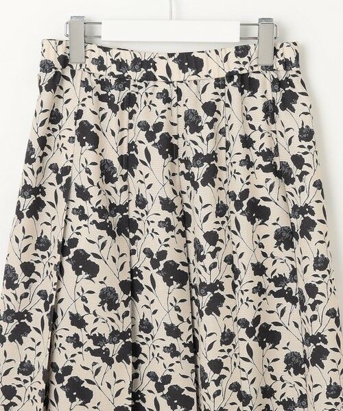 L size ONWARD(大きいサイズ) / エルサイズオンワード ミニ・ひざ丈スカート | 【洗える】リネンライクフラワープリント スカート | 詳細10
