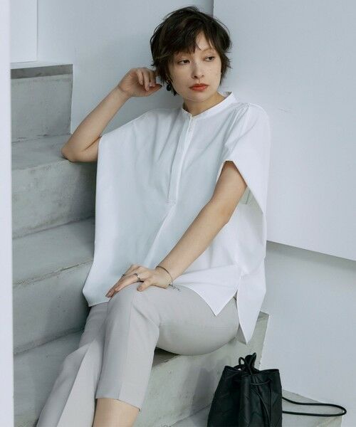 L size ONWARD(大きいサイズ) / エルサイズオンワード シャツ・ブラウス | 【接触冷感・UVカット・洗える】ヴィンテージスパンブロード デザインブラウス | 詳細1