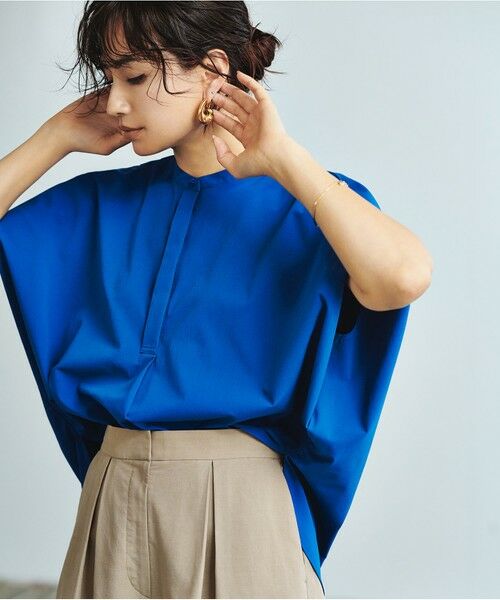 L size ONWARD(大きいサイズ) / エルサイズオンワード シャツ・ブラウス | 【接触冷感・UVカット・洗える】ヴィンテージスパンブロード デザインブラウス | 詳細8