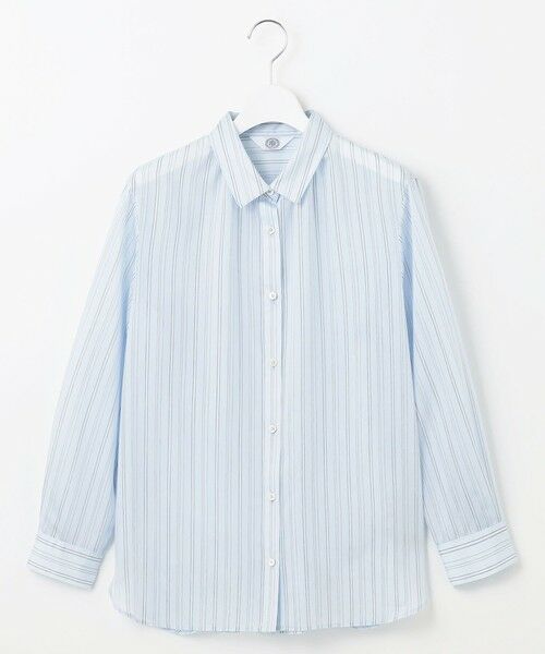 L size ONWARD(大きいサイズ) / エルサイズオンワード シャツ・ブラウス | 【洗える】ランダムストライプ シャツカラー ブラウス | 詳細14