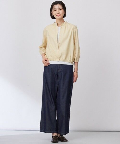 L size ONWARD(大きいサイズ) / エルサイズオンワード シャツ・ブラウス | 【洗える・接触冷感・吸水速乾】麻SOLID バンドカラー シャツ ブラウス | 詳細15