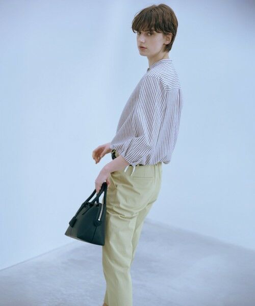 L size ONWARD(大きいサイズ) / エルサイズオンワード シャツ・ブラウス | 【洗える・接触冷感・吸水速乾】麻STRIPE バンドカラー シャツ ブラウス | 詳細2