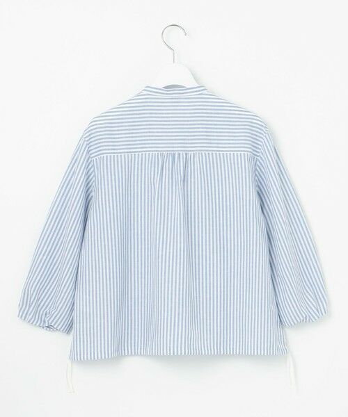 L size ONWARD(大きいサイズ) / エルサイズオンワード シャツ・ブラウス | 【洗える・接触冷感・吸水速乾】麻STRIPE バンドカラー シャツ ブラウス | 詳細9