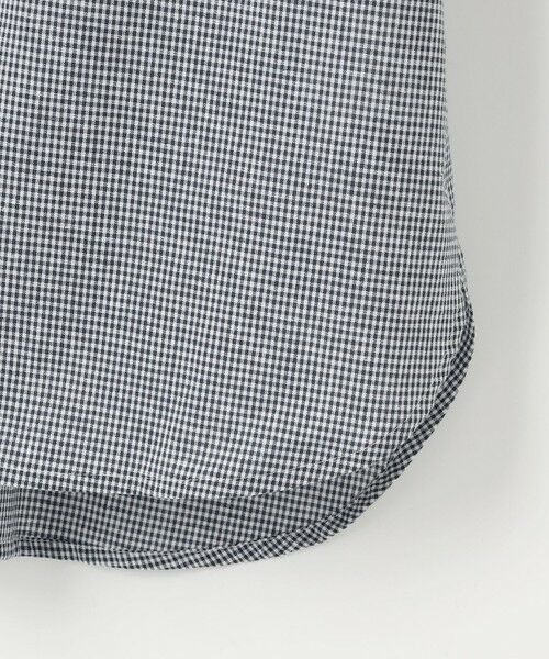 L size ONWARD(大きいサイズ) / エルサイズオンワード シャツ・ブラウス | 【洗える】リネンminiチェック バンドカラー プルオーバー ブラウス | 詳細8