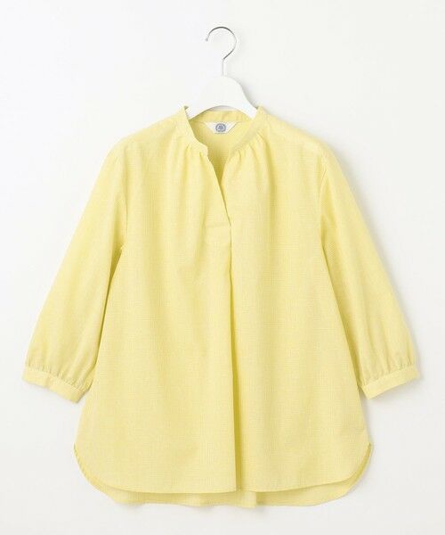 L size ONWARD(大きいサイズ) / エルサイズオンワード シャツ・ブラウス | 【洗える】リネンminiチェック バンドカラー プルオーバー ブラウス | 詳細15