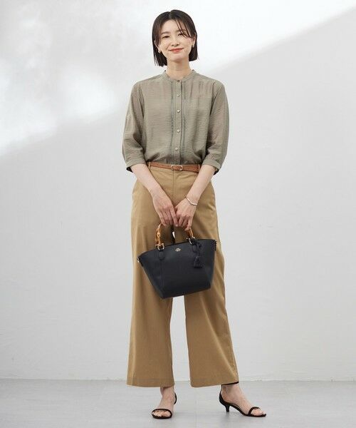 WEB限定カラーあり・洗える】Sheer Vis リネン バンドカラー