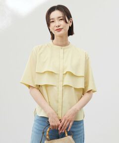 L size ONWARD(大きいサイズ) / エルサイズオンワード シャツ・ブラウス | 【洗える】ラミーポプリン ティアード ブラウス