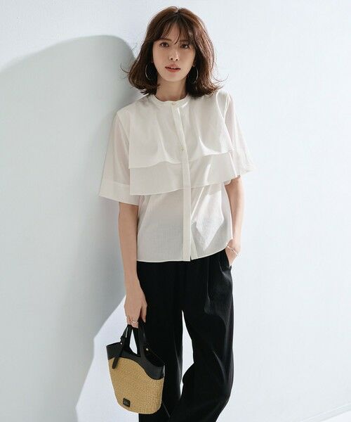 L size ONWARD(大きいサイズ) / エルサイズオンワード シャツ・ブラウス | 【洗える】ラミーポプリン ティアード ブラウス | 詳細11