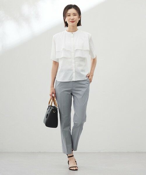 L size ONWARD(大きいサイズ) / エルサイズオンワード シャツ・ブラウス | 【洗える】ラミーポプリン ティアード ブラウス | 詳細12