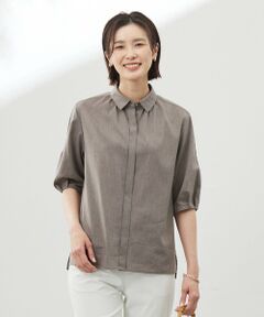 L size ONWARD(大きいサイズ) / エルサイズオンワード シャツ・ブラウス | 【洗える】ラミーポプリン シャツ ブラウス