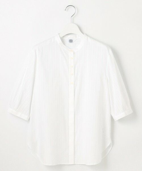 L size ONWARD(大きいサイズ) / エルサイズオンワード シャツ・ブラウス | 【洗える】セルロースカラミストライプ バンドカラー ブラウス | 詳細3