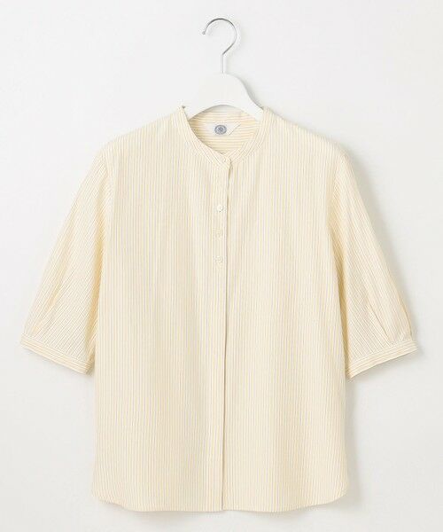 L size ONWARD(大きいサイズ) / エルサイズオンワード シャツ・ブラウス | 【洗える】ストライプ バンドカラー ブラウス | 詳細3